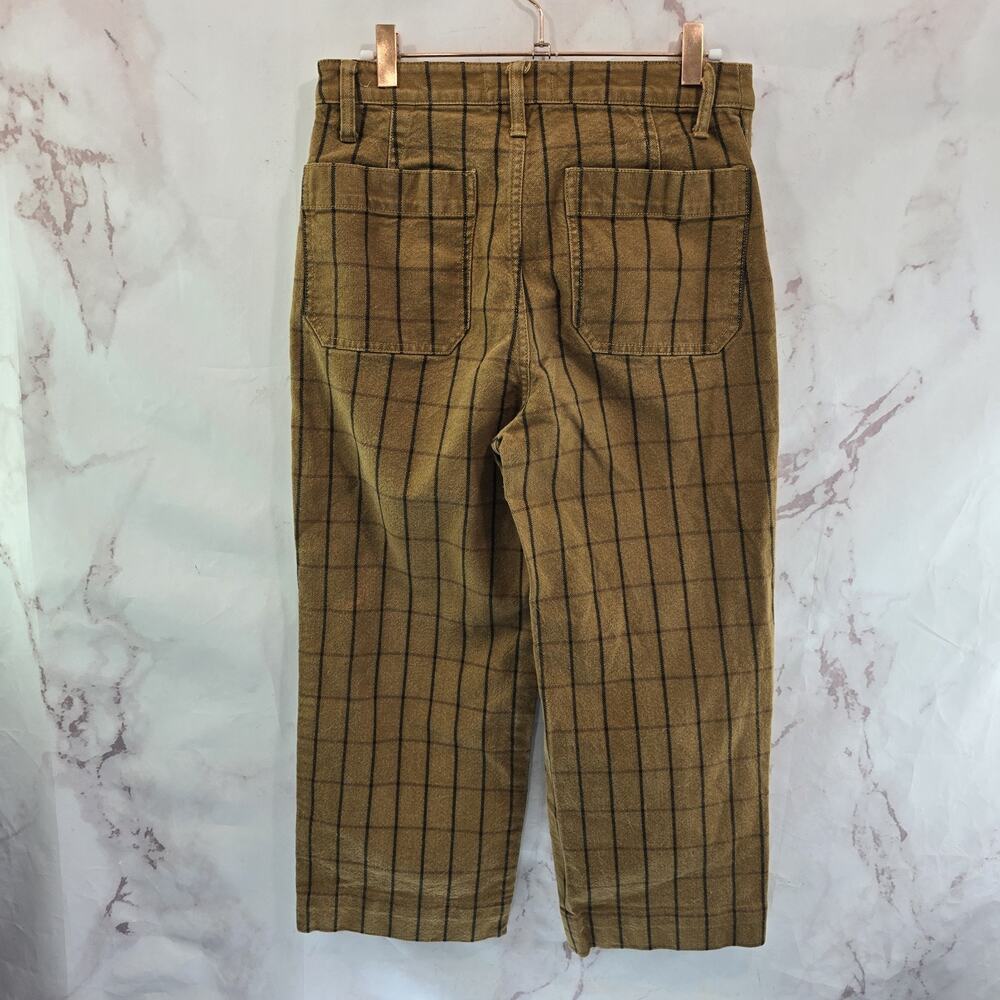 Madewell Brown Plaid Wide-Leg Jeans